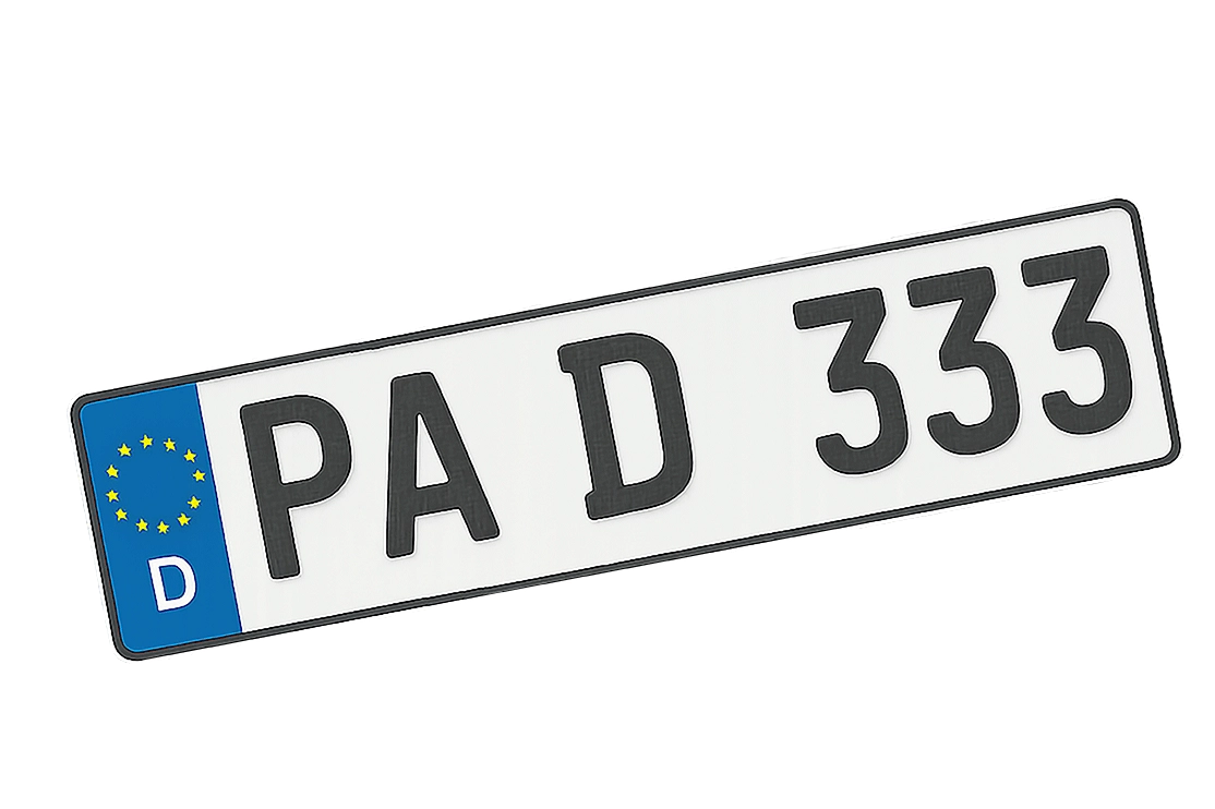 Alukennzeichen kurz Matt