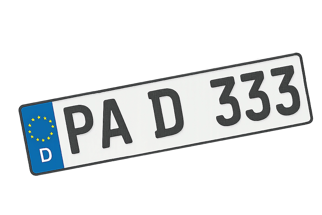 Alukennzeichen 520 mm Matt